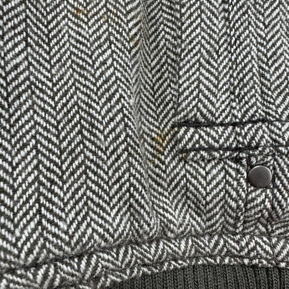 O’Neill Y2K Women’s Wool Blend Herringbone Bomber Jacket M Brown Zip Tweed - Picture 16 of 16